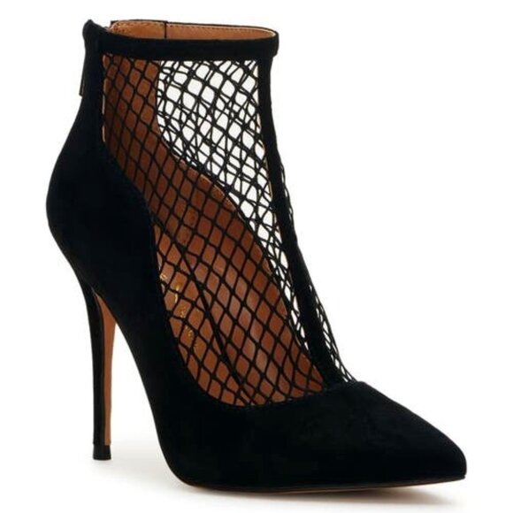 Wicasa Womens Fishnet Back Zip Pumps - Picture 1 of 8
